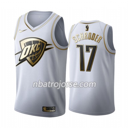 Män Oklahoma City Thunder Tröja Dennis Schroder 17 2019-20 Nike Vit Golden Edition Swingman